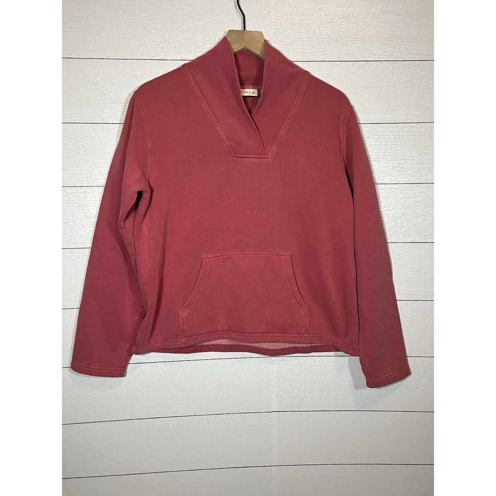 Orvis Medium V Neck Womens Sweater Pullover Sweatshirt Maroon Red Comfy Cozy